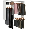 thumbnail image 5 of Easy Track Hanging Closet Kit Wardrobe Storage Clothing Organizer Rack, White, 5 of 7