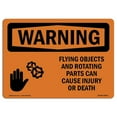 thumbnail image 1 of SignMission OS-WS-A-1824-L-12619 18 x 24 in. OSHA Warning Sign - Flying Objects & Rotating Parts, 1 of 1