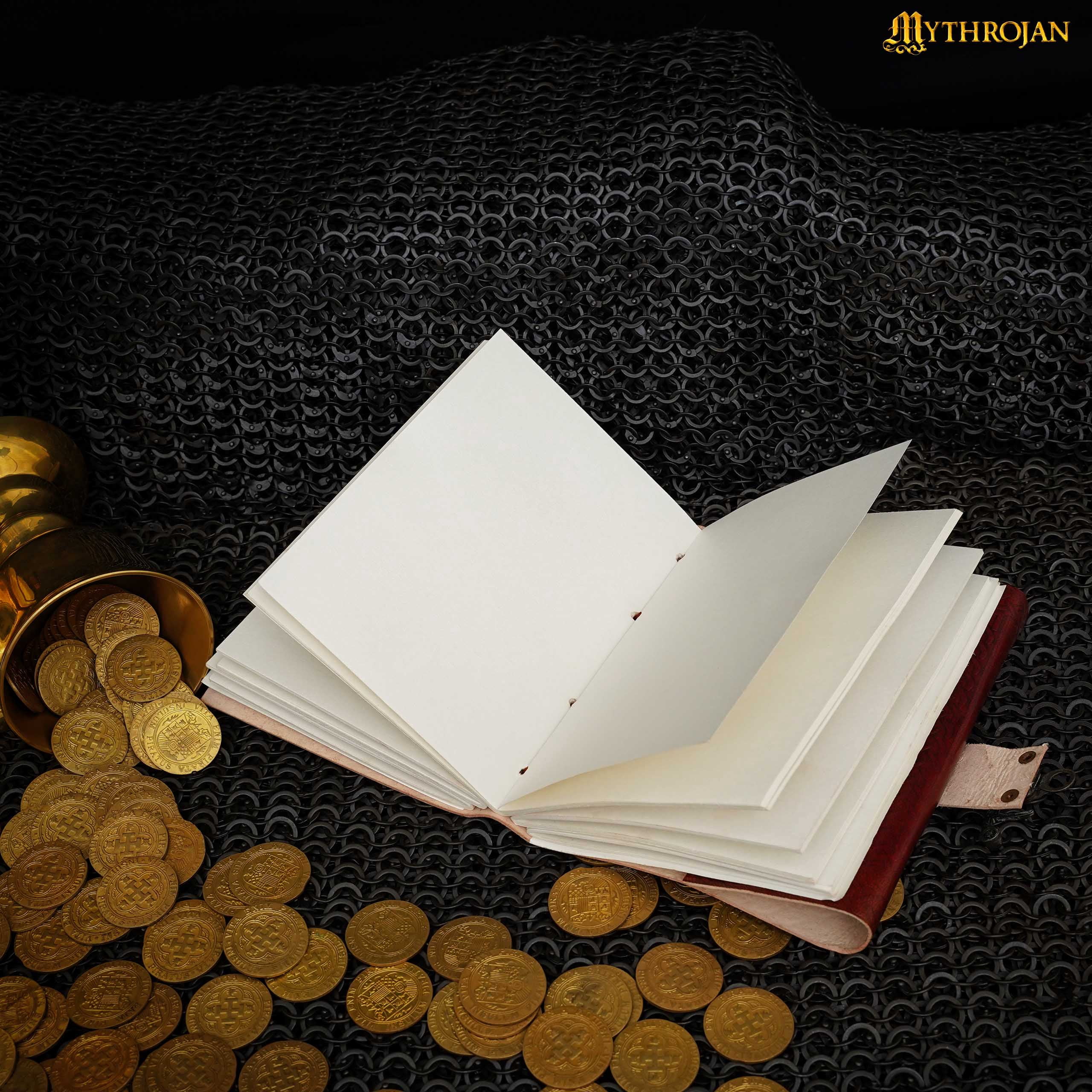 Handmade Leather Journal  Vintage Writing Notebook Embossed 5 x 7 Inches Diary for Men and Women