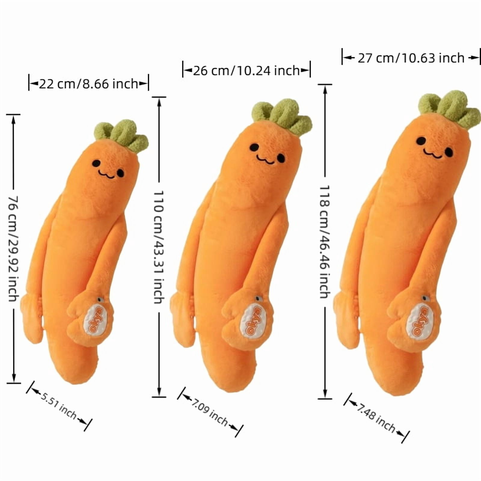 Hugging Patting Pillow for Adults, Carrot King Plush Buddy with Heating & Sleep Aid, Emotional Support Cuddle Soothe Tap Comfort Gift,patting,L