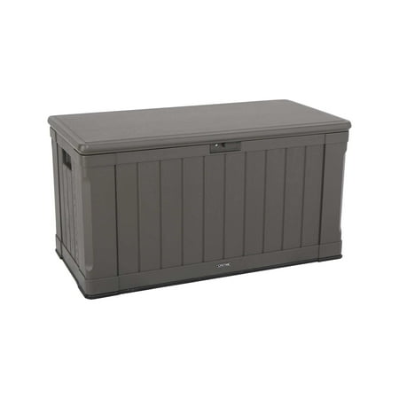 Lifetime New Outdoor Polyethylene Deck Box and Bench 116 Gallon, Brown (60089)