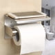 thumbnail image 1 of Portarrollos de papel higiénico, soporte para papel higiénico, estante para teléfono móvil, montaje en pared con adhesivo o perforación, acero inoxidable SUS304, 1 of 5