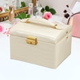 thumbnail image 2 of Caja de almacenamiento de joyas Organizador multifuncional para pendientes Collares Novia Blanco jinwen Estuche organizador de joyas, 2 of 8