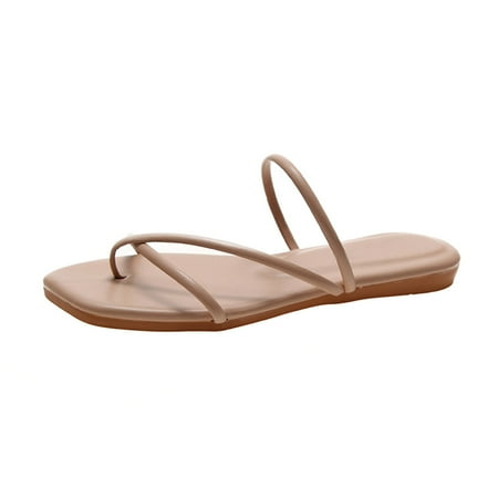 

Youmylove Women Simple Comfy Sandals Shoes Summer Cross Belt Flat Fashion Casual Sandals Bohemian Comfortable Stylish Shoes Ladies Footwear