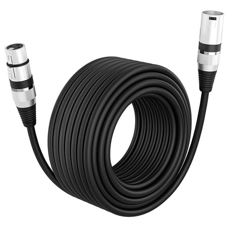 XLR Male to Female Cable 65.5ft 20M 2-Pack, with Oxygen-Free Copper & Gold-Plated Connectors for Microphone, Audio Interface & Home Studio