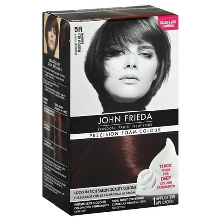 John Frieda Precision Foam Hair Colour Medium Red Brown 5r 2 Pk