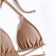 thumbnail image 4 of Traje de baño para mujer, traje de baño de cuatro piezas, bikini liso con vendaje, push-up, acolchado, traje de baño, conjunto de ropa de playa, trajes de baño para mujer, 4 of 5