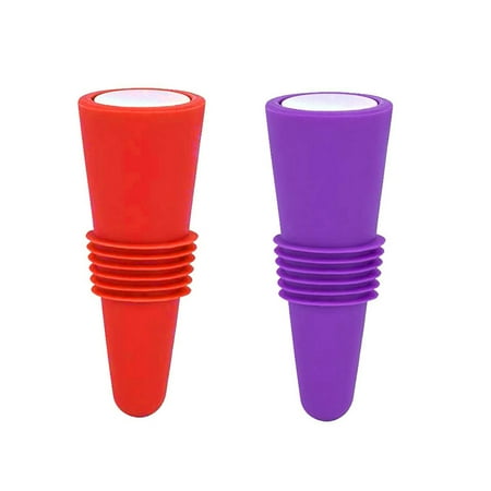 

Miarhb Wine Bottle Stopper Color Silicone + Stainless Steel Wine Stopper Beverage Bottle Stopper Wine stopper