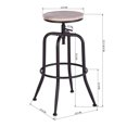 thumbnail image 6 of HouseInBox Industrial Bar Stools Set of 2 Adjustable Counter Height Bar Stools for Kitchen Island, Home Bar Furniture, Oak, 6 of 7