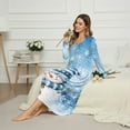 thumbnail image 3 of Tutolipy Christmas Nightgowns for Women Snowman Snowflake Printed Sleepwear Long Sleeve Loungewear Breathable Night Dress, 3XL, 3 of 7