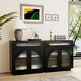 thumbnail image 2 of Pusnapku 31" Sideboard cabinet, Wood Entryway Cabinet with 2 Glass Doors, Drawer, Adjustable Shelf, Freestanding Accent Table for Hallway, Living Room, 2 of 9