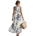 thumbnail image 2 of Xixirimido Vintage Toile de Jouy Print Women Casual Dresses Maxi Summer Sundress Sleeveless Loose Fit A Line Long Dress with Pockets Beach Vacation Outfits, Size L, 2 of 7