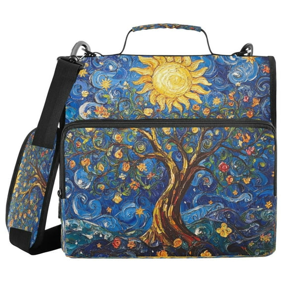 YAZAOO Zipper Binder trapper keeper Documents Organized Design Radiant Trees Of Life Printed