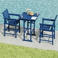 thumbnail image 2 of FOOWIN 3-Piece Adirondack Bar Table and Chair Set, HDPE All Weather Outdoor Patio Bar Set, Navy Blue, 2 of 9
