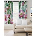 thumbnail image 2 of Pink Succulent Blackout Curtains for Bedroom Living Room Darkening Curtains 96 Inches Long Green Cactus Watercolor Pastoral Window Curtain 2 Panels Set Window Treatment Grommet Drapes 52"x96", 2 of 9