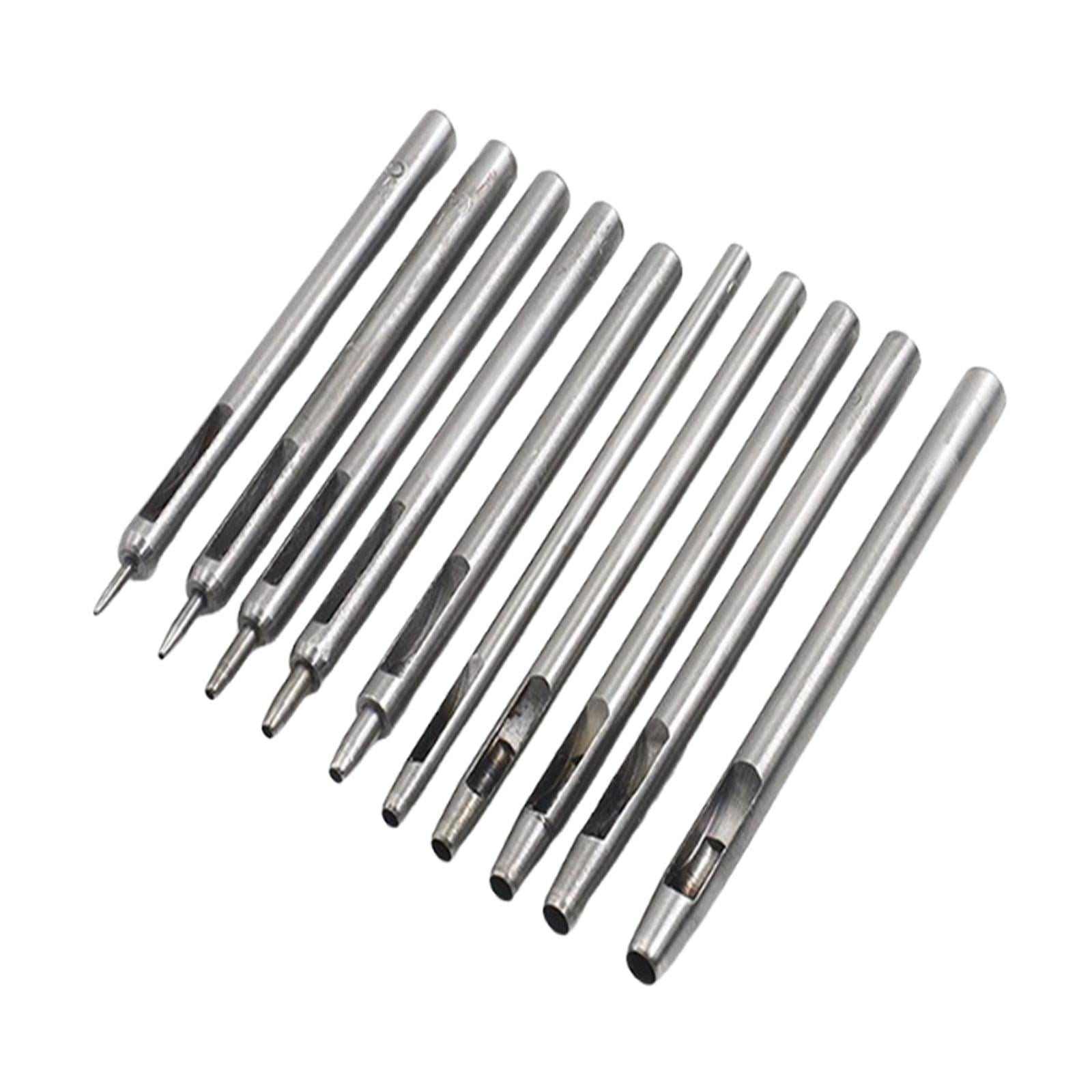 10 Pieces Leather Belt Hole Punch Tools Cutter Steel Material Multi Size for Watch Band DIY Projects