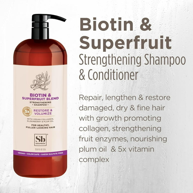 Soapbox Biotin Shampoo, Biotin & Collagen Super Fruit Hair