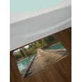 thumbnail image 2 of Landscape Bath Mat, Old Wood Bridge over River Belaya Berel and Evergreen Forest Eastern Kazakhstan, Non-Slip Plush Mat Bathroom Kitchen Laundry Room Decor, 29.5 X 17.5 Inches, Brown Green, Ambesonne, 2 of 2