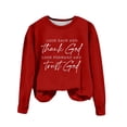 thumbnail image 2 of Sale Clearance 2024 Oversized Crewneck Sweatshirt Women Women's Thank God Trust God Long Sleeved Hoodie, 2 of 3