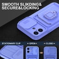 thumbnail image 4 of Designed for iPhone 16Plus Case, Liquid Silicone, Multi-Functional Card Pocket with Lanyard Strap, Adjustable Rope, Shockproof All-Round Protection, TPU Soft Phone Case for iPhone 16Plus, Purple, 4 of 8