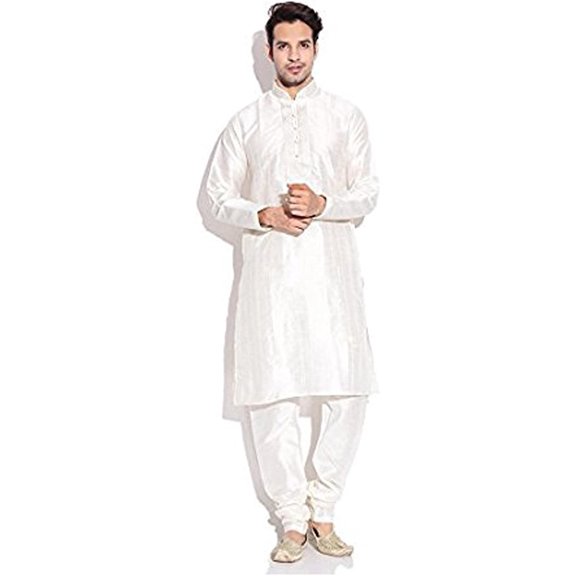 Royal Kurta Mens Silk Blend Kurta Churidar Beige