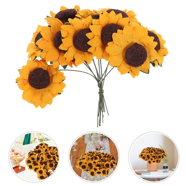 Raindrops 100Ud Ramo De Girasoles Artificiales Con Lentejuelas Para De En Bodas Color Multi