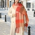 thumbnail image 2 of Yuanlong Winter Scarves Block Color Print Long Big Warm Fringed Shawls Wraps Warm soft Capes Lady Plaid Blanket Scarf, 2 of 3