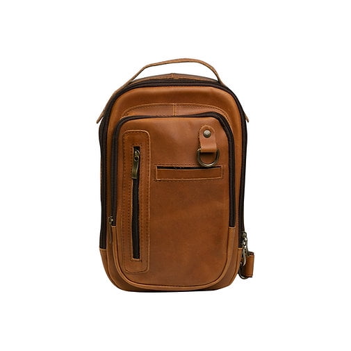 PECHERA MOCHILA CRUZADA TONO CAFÉ CLARO