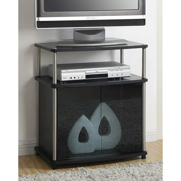 Convenience Concepts Designs2Go TV Stand with Black Glass ...