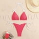 thumbnail image 5 of WILLBEST Traje de Baño Mujer Curvy Bikini para Mujer Traje de Baño Dividido Estampado Digital Pequeño Cuadros Triángulo Bolsa Doble Tela, 5 of 8