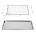 thumbnail image 1 of New upgrade Air Fry Tray for 30" Oven with Drip Pan, Compatible with Frigidaire Wall Ovens, Ranges, and Wall Oven/Microwave Combinations，Oven Rack Measures 25" x 16" x 1.75", 1 of 8