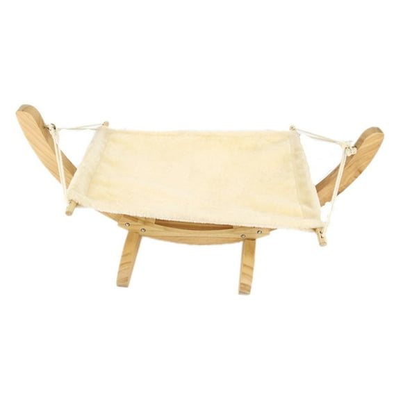 lionlar Pet Cat Rat Ferret Hammock Hanging Swing Bed Kitten Puppy-Wood Frame-Beige