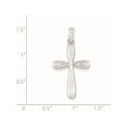 thumbnail image 2 of 925 Sterling Silver Poli et Texturé Croix (18x30mm) Pendentif / Charme, 2 of 2