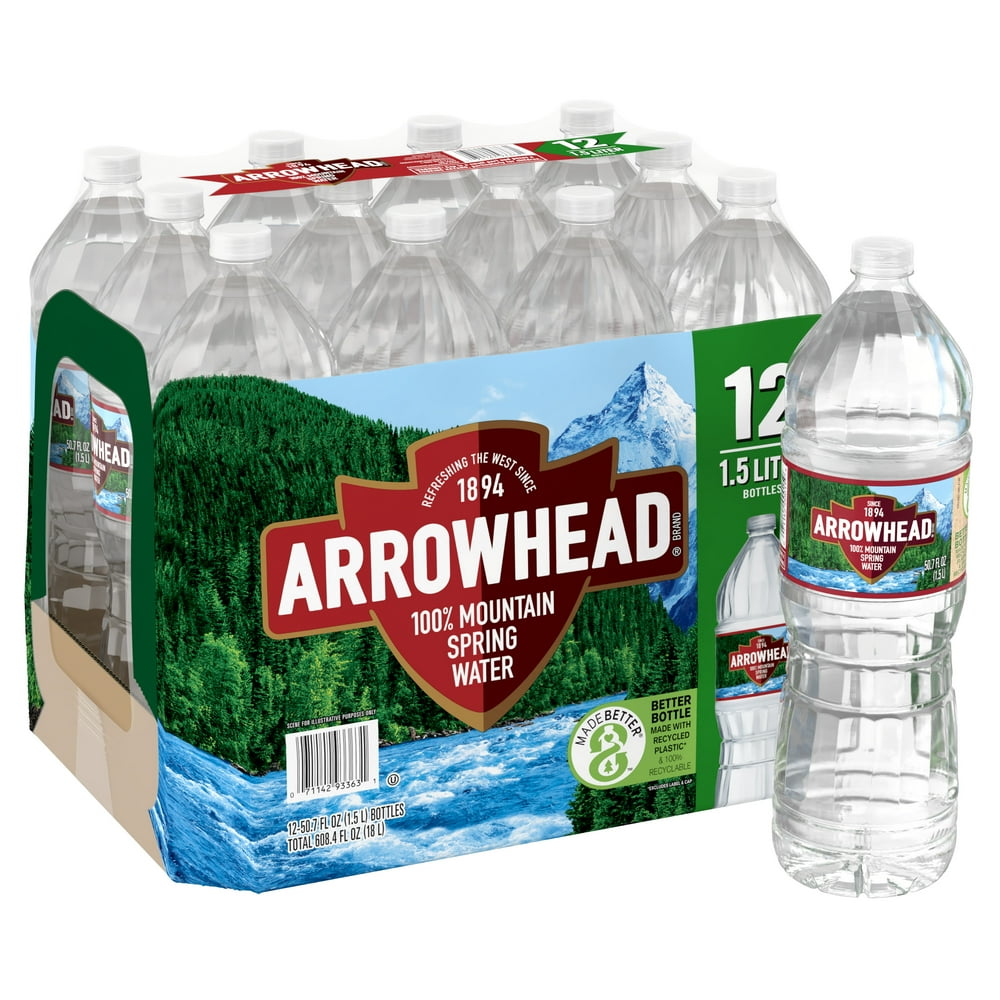 ARROWHEAD Brand 100 Mountain Spring Water, 50.7ounce plastic bottles