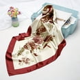 thumbnail image 2 of Xfvqtps Womens Silk Scarf Floral Print Fashion Versatile Multi Functional Soft Breathable Spring and Summer Hair Wrapping Square Satin Hair Band Red, 2 of 5