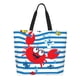 thumbnail image 1 of Balery Red Funny Crab on Blue Stripe Bolsa Tote Estilo Estético con Cremalleras, Bolsa de Hombro, Bolsa de Compras Grande y Plegable, 1 of 8