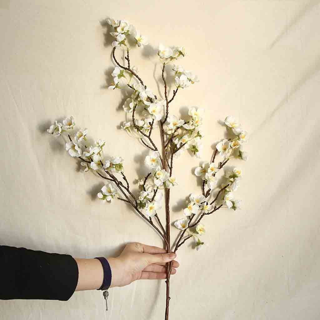 Pink Cherry Artificial Silk Flowers Artificial Cherry Blossom Branch 42cm Pick 