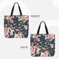 thumbnail image 4 of Sigee Vintage Floral Print Large Capacity Zippered Tote Bag - Durable, Stylish and Versatile for Everyday Use, 4 of 9