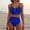 Blue, variant on MSJUHEG Women's Tankini High Waisted Bikini Sets for Women and Shorts Bathing Suits Front Two Piece Swimsuit Full Coverage Swimsuits Plus Size Swimsuit for Women Beige L