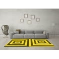 thumbnail image 3 of Ahgly Company Machine Washable Indoor Square Oriental Yellow Modern Area Rugs, 7' Square, 3 of 4