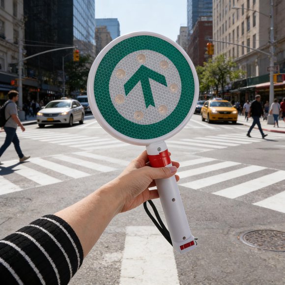 PTOOTP Señal De Mano Con LED Para Control De Tráfico Resistente A Impactos Y Uso Exterior