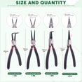 Keadic 8 Pcs 7Inch Snap Ring Pliers with Hook Set Includes Straight