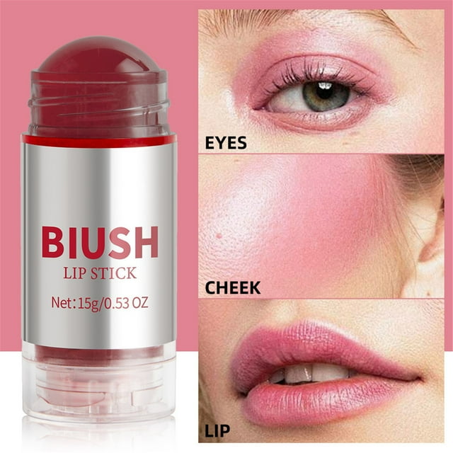 Jelly Lip Cheek Eye Shadow Multi Purpose Brightening Stick Lip Gloss Rouge Color Large Capacity 15G, Makeup White Blusher