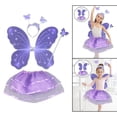 thumbnail image 4 of LED Children Costume Props Halloween Christmas gifts Fairy Princess Kids Costume Sets Butterfly Wings Wand Headband Tutu Skirt New Year Gifts,Purple without Light, 4 of 7