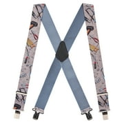 Suspender Store 42 IN Hand Tools on Grey Suspenders - Construction Clip Gray 0-42-HANDTOOLS-2-N