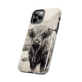 thumbnail image 4 of Cute Highland Cow iPhone Cases, Western Charcoal-Sketched Cow Phone Cases, Cow Print, Cottagecore Phone Case, iPhone 13, iPhone 7-14, Farm, 4 of 6