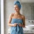 thumbnail image 3 of Dowellia 4 PCS Towels Set - 1 Bath Towel, 1 Hand Towel, 2 Washcloths, Highly Absorbent & Quick Dry, bathroom towels for home Spa Hotel Gym, Blue, 3 of 6