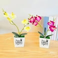 thumbnail image 3 of Ludlz 1 Set Artificial Bonsai Decorative Realistic Faux Silk Flower Wedding Party Fake Butterfly Orchid Flowers Potted for Home, 3 of 8