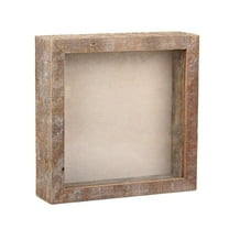 Shadow Box Rustic Picture Frame 8x8 Natural Wood Display Case for Memorabilia, Awards, Medals, Photos - Barnwood