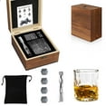 thumbnail image 4 of Whiskey Glass Wooden Box Set, Includes 1 Glass Cup, 1 Clip, 1 Velvet Cloth Bag, and 1 Ice Wine Stone, Perfect Drinking Gift for Fathers & Husbands, 4 of 6